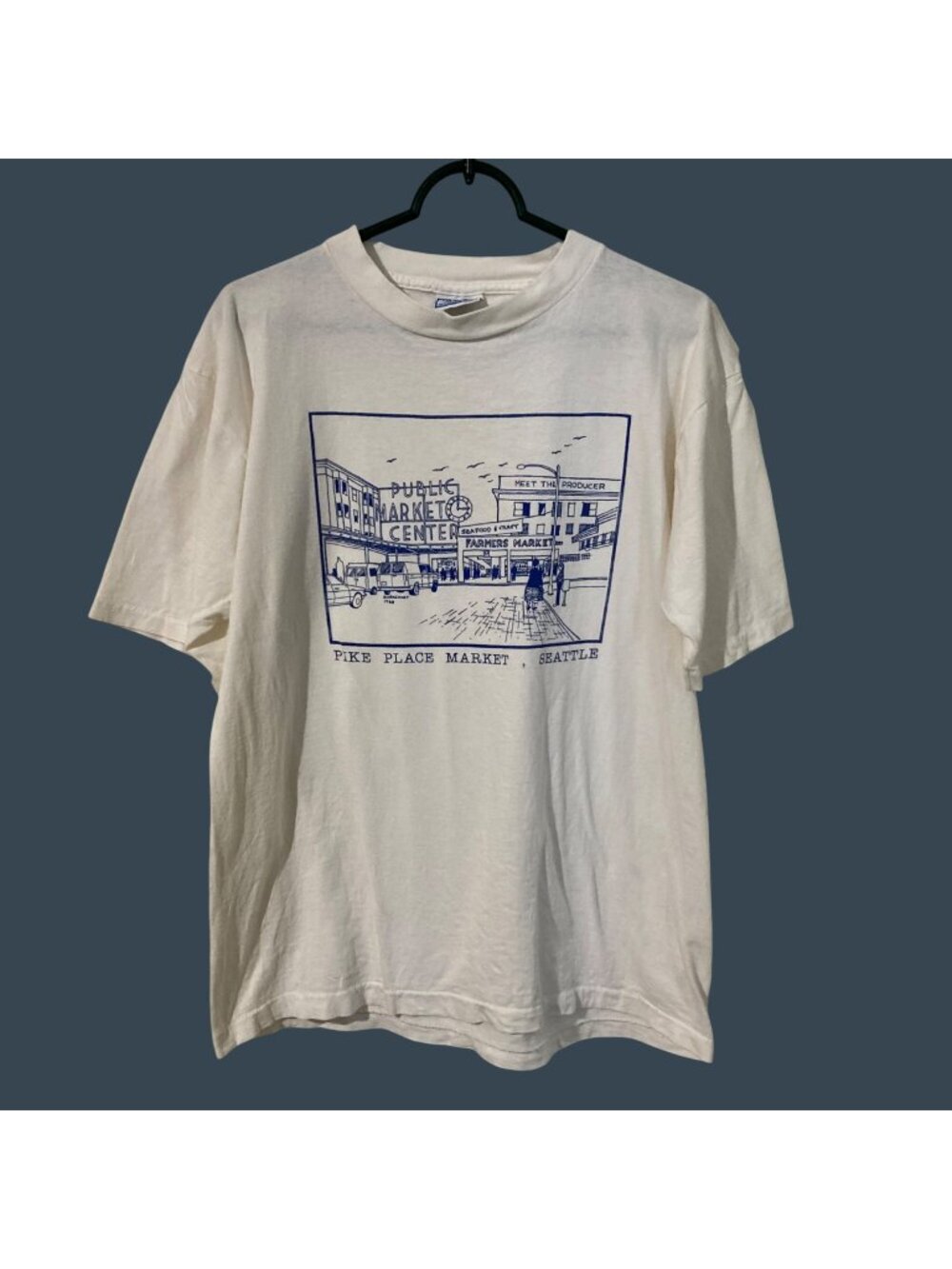 Vintage 1990s All Sport Pike Place Market Seattle Graphic T-Shirt Single Stitch